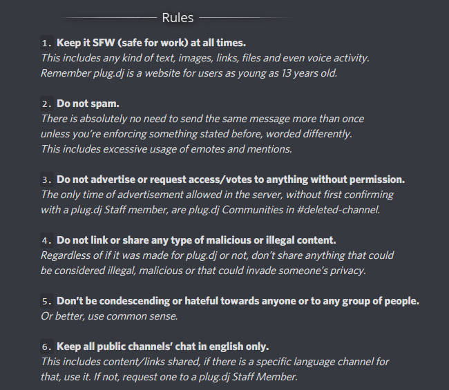 Discord Rules And Guidelines Template