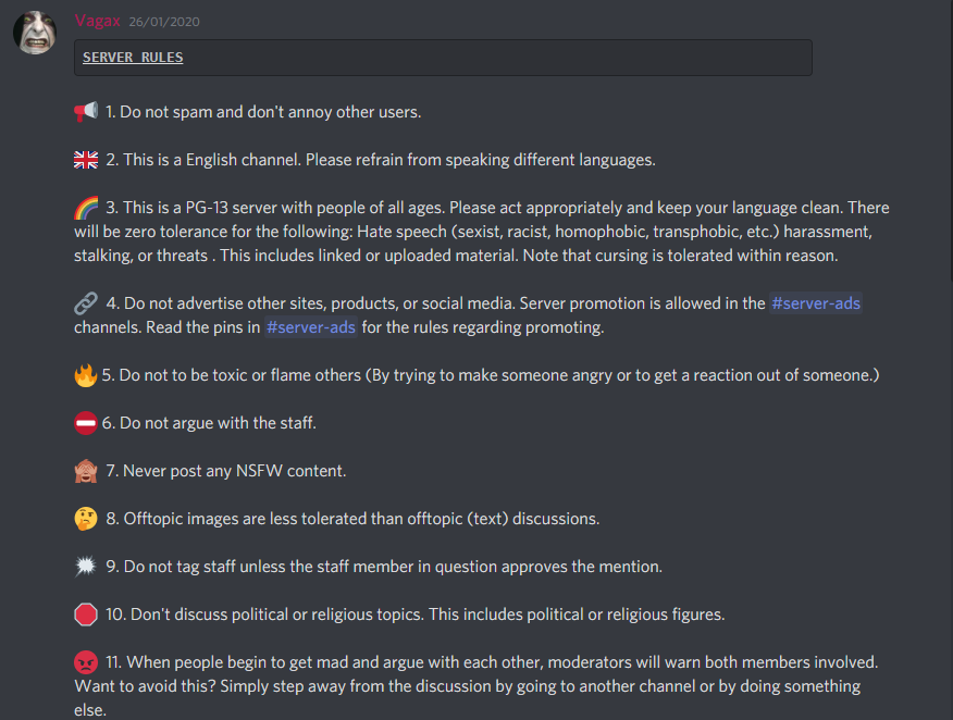 Implemented Refresh the Discord rulesandfaq channel CubeCraft Games