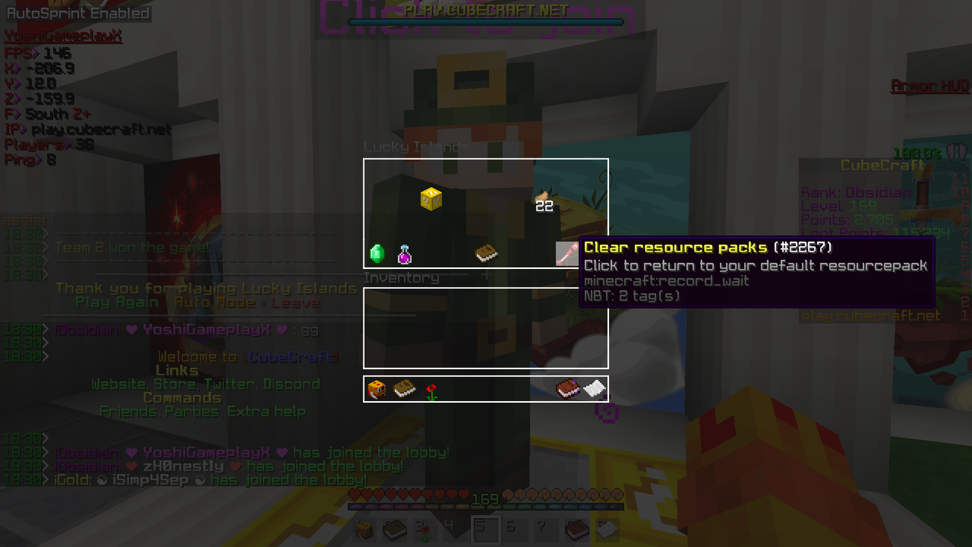 Java Disabling The Cubecraft Resource Packs Cubecraft Games