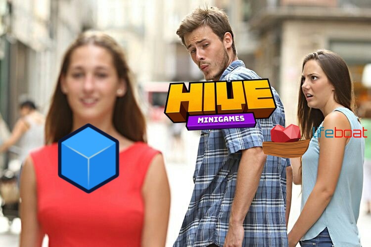 Ooh Hive is cheating on Lifeboat with CubeCraft... wow