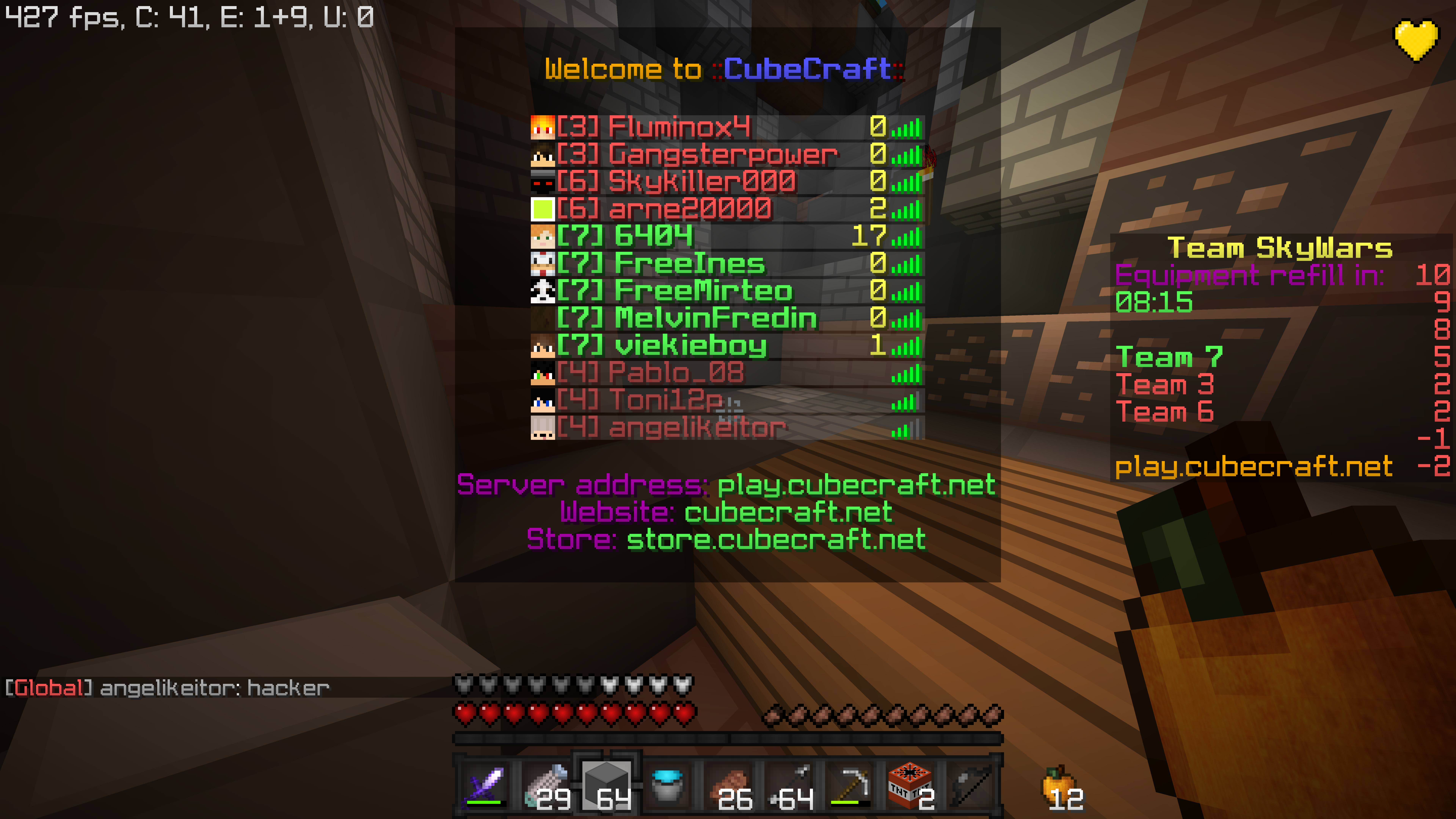 Cubecraft global chat